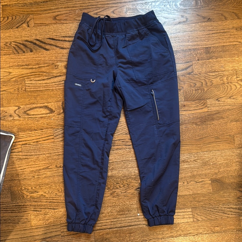 Navy Jogger Scrub Pants with Pockets